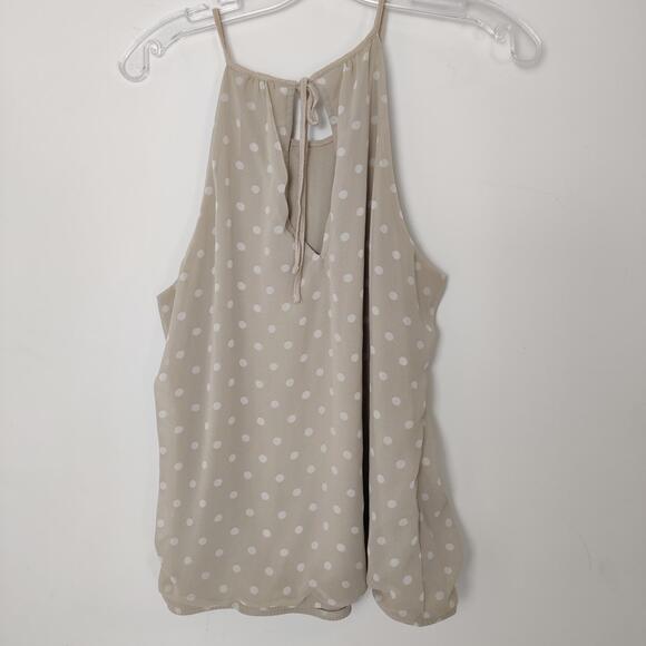 Express Polka Dot Cold Shoulder Tank Top Tunic Size L - Picture 4 of 8